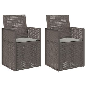vidaXL Sillas De Comedor De Jard&iacute;n 2 Pcs Gris Claro Pp Vidaxl