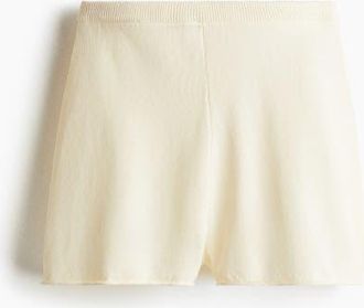 H&M Knitted Shorts in Cream at Nordstrom, Size Xx-Small