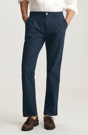 Mavi Will Pleated Cotton Blend Pants in Navy Stripe Seersuck at Nordstrom, Size 35 X 30
