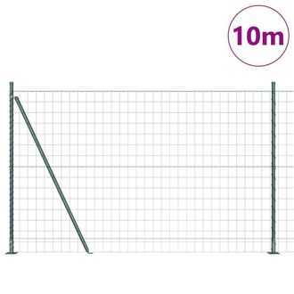 Berkfield Home Green Euro Fence with 7 Flanged Posts 1.6x10 m Galvanised Steel