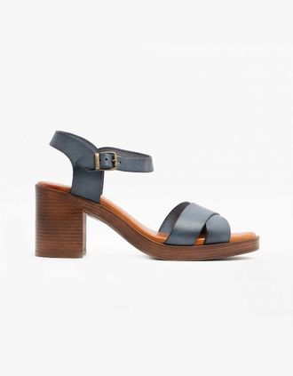 Hush Puppies Womens Hush Puppies GEORGIA Womens Leather Heeled Sandals Blue - Size: 3