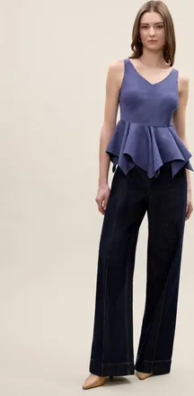 Rebecca Taylor Allegra Stripe Top In Navy