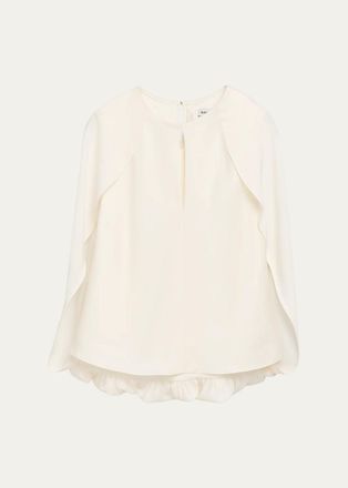 SIMKHAI Lauren Satin Cape Top