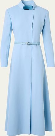 Akris Belted Wool Double-Face Dress