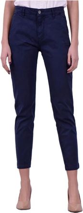 Pepe Jeans London Blauwe Chino Broek Slim Fit - Dames - Slim Fit Broeken - Blauw - W26 - Katoen - Broeken