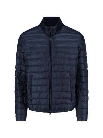 Herno Tailored Black Casual Jacket With High Collar And Seam Detailing
