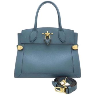 Louis Vuitton Pre-owned Vintage Denim Handtas met Handvat - Dames - Pre-owned - Blauw - Maat: ONE Size Denim