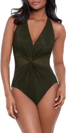 Miraclesuit Illusionist Wrapture One-Piece Swimsuit in Nri at Nordstrom Rack, Size 10