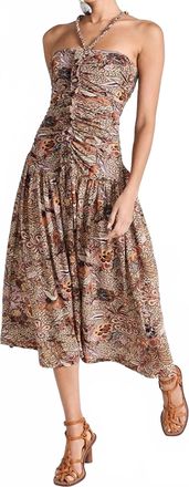 Ulla Johnson Marcella Midi Halter Dress In Wheat Flower