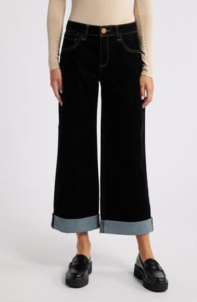 Wit & Wisdom Wyatt Ankle Wide Leg Jeans in Black at Nordstrom Rack, Size 8