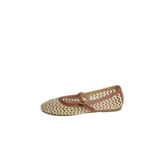 Ancient Greek Sandals Ballerinas, female, Beige, Size: 6 US Handmade Beige Ballerina Shoes