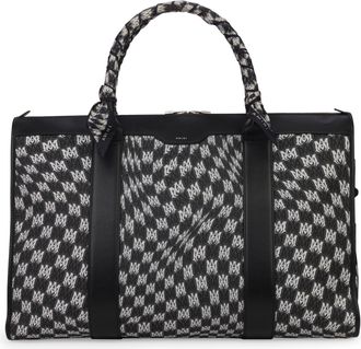 Amiri Black Wavy Houndstooth Weekender Bag