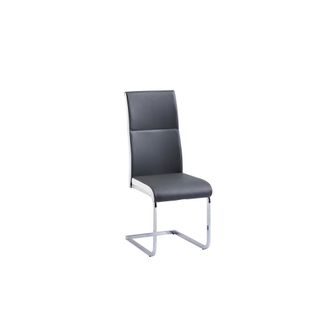 Best Master Furniture Ajay 18 Faux Leather Dining Chair in Gray (Set of 2)