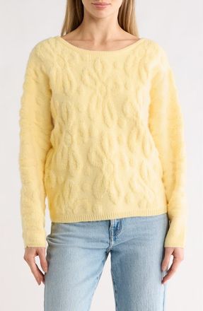 Cyrus Textured Boat Neck Sweater in French Vanilla at Nordstrom Rack, Size X-Large