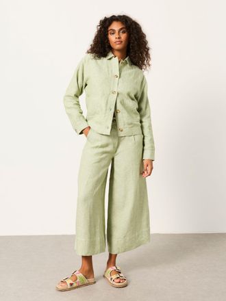 Fat Face FatFace Darcy Green Regular Linen Jacket