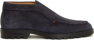 Santoni Slip-On Schoenen Casual Formeel - Heren - Nette schoenen - Blauw - 40 EU - Su&egrave;de - Schoenen