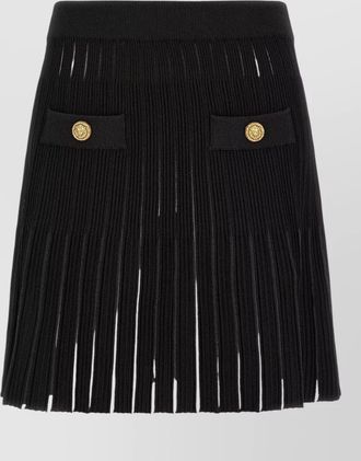 Balmain ribbed pleated mini skirt