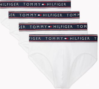 Tommy Hilfiger Mens Cotton Stretch Brief 4-Pack - White - S