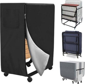 No Brand Manta Plegable, Funda De Almacenamiento, Negra, 99 X 38 X 114 Cm, Impermeable, Funda Antipolvo, Funda Antipolvo Para Camas De Invitados, Funda De Alma