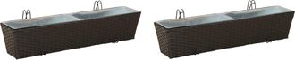 vidaXL Barandilla 2 Uds. Negro 80 X 17 X 17 Cm Metal Vidaxl