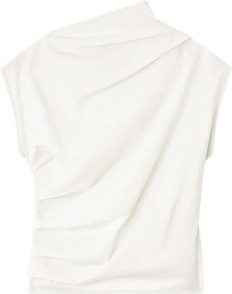 Ganni Top con scollo drappeggiato - Toni neutri