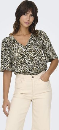 Jacqueline de Yong Bedrukte blouse met V-hals