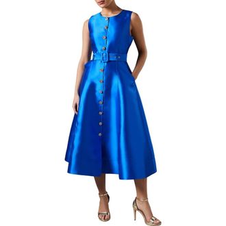 Coast Button Through Belted Prom Dress in Cobalt at Nordstrom, Size 10