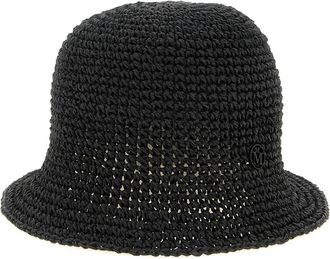 Maison Michel Black Pablo Woven Bucket Hat