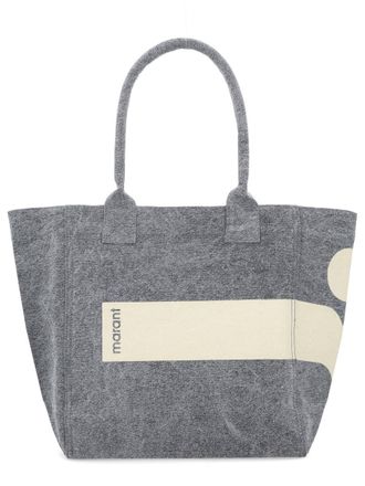 Isabel Marant Grey Yenky Heathered Abstract Tote Bag