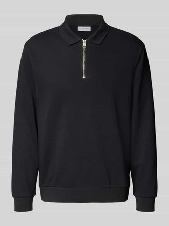 Lindbergh Lindbergh Relaxed Fit Poloshirt mit Label-Detail in Black, Größe XXXL