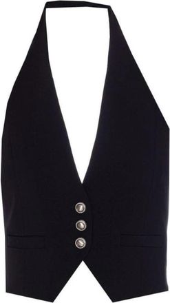 Pinko Moretta Vest - Dames - Bodywarmers - Zwart - M - Leer - Jassen