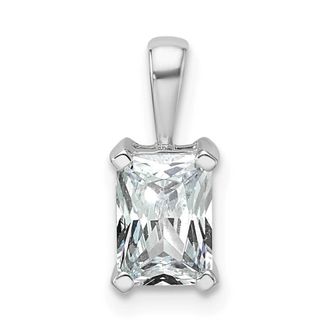 Diamond2Deal 14k White Gold 1 Ct Certified Radiant Cut Lab Grown Diamond Pendant