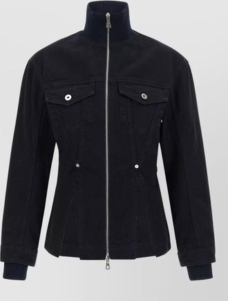 Jean Paul Gaultier denim jacket high collar buttoned cuffs
