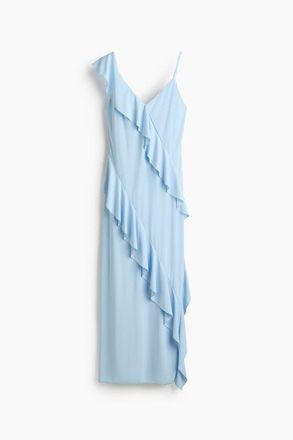 H&M Flounced Jersey Dress in Light Blue at Nordstrom, Size Xx-Small