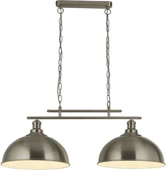 Searchlight Searchlight - Fusion Barra De Techo De 2 Luces, Plata Satinada, Pantallas Ss