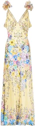 Camilla V-neck Bias Slip Dress Darling Buds - Dames - Maxi kleedjes - Veelkleurig - M - Kleedjes