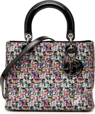 Dior Pre-owned Dior Medium Multicolor Metallic Fabric and Patent Leather Lady Dior Ladies MO2282EK0IK480PQ