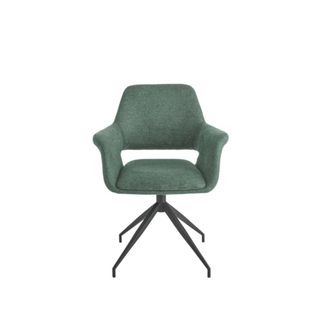 MondoViro 2 sillas giratorias de tela verde, 66x60 cm, 85 cm de alto