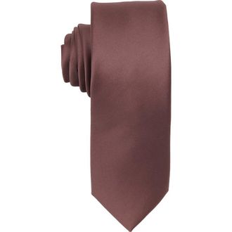 Brooklyn Brigade Mens Solid Satin Tie in Dark Mauve at Nordstrom