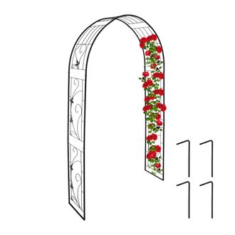 Relaxdays Relaxdays - Arco Jard&iacute;n Met&aacute;lico, Tutor Trepadoras, Dise&ntilde;o Vintage, 216 X 125 X 36 Cm, Soporte Plantas Enredaderas, Negro