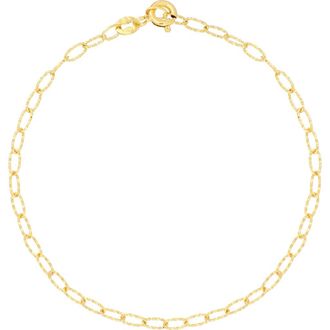 Bony Levy 14K Gold Textured Chain Bracelet in 14K Yellow Gold at Nordstrom, Size 7