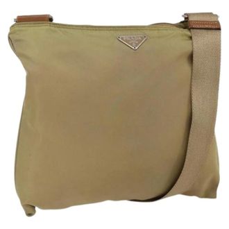 Prada Pre-owned Nylon Cross Body Bag - Dames - Pre-owned - Beige - Maat: ONE Size Nylon
