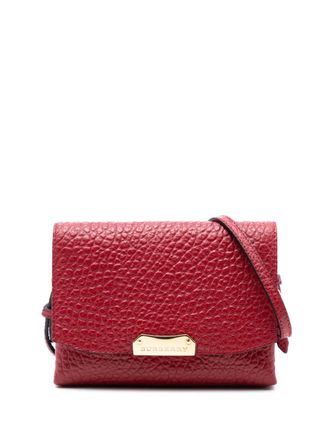 Burberry 2000-2017 Embossed Grained Leather Langley crossbody bag - Red