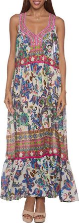 Ranee’s Tiered Maxi Halter Dress in Blue at Nordstrom Rack, Size Large/x-Large