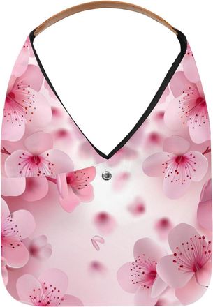 Generic Aesthetic Flower Reusable Lightweight Grocery Bags - Foldable Into Compact Pouch, Washable & Sturdy, Multipurpose for Shopping and Travel