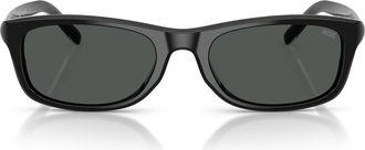 Diesel 54mm Rectangular Sunglasses in Solid Black /Solid Black at Nordstrom