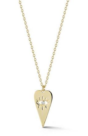Sphera Milano 14K Gold Plated Cubic Zirconia Evil Eye Heart Pendant Necklace at Nordstrom Rack