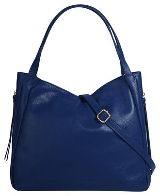 Samantha Look Umh&auml;ngetasche SAMANTHA LOOK, Damen, Gr. B/H/T: 35cm x 30cm x 14cm onesize, blau, Leder, clean, Taschen Umh&auml;ngetasche, echt Leder, Made in Italy