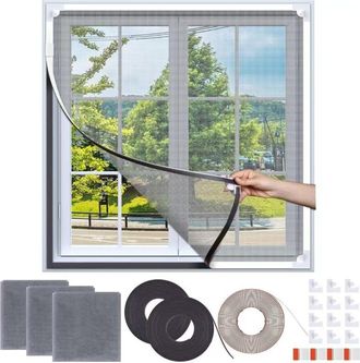 OEM Mosquitera Magn&eacute;tica De Fibra De Vidrio De 130 X 150 Cm, Ajustable Con Marco Desmontable: Instalaci&oacute;n Sencilla, Compatible Con Todo Tipo De Ventanas