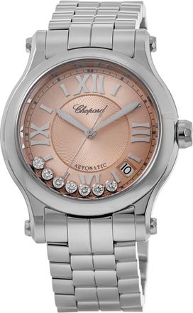 Chopard Happy Sport Medium Automatic 36mm Rose Gold Dial Womens Watch 278559-3025
